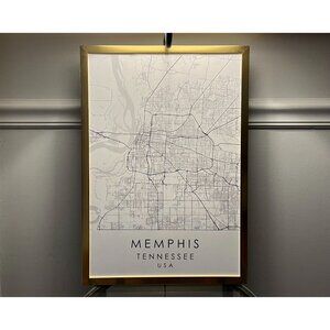 Physical Product! Memphis, TN Framed Minimalist Map of Memphis, Tennessee